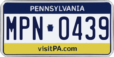 PA license plate MPN0439