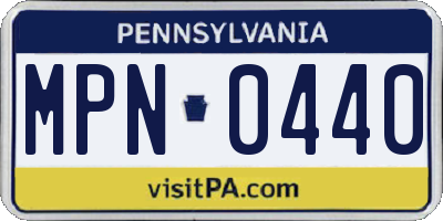 PA license plate MPN0440