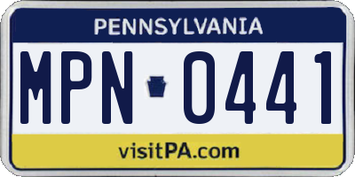 PA license plate MPN0441