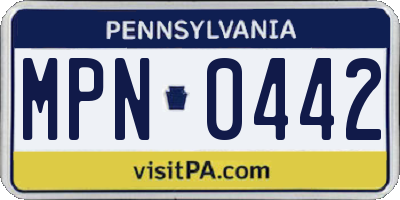 PA license plate MPN0442