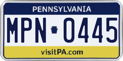 PA license plate MPN0445
