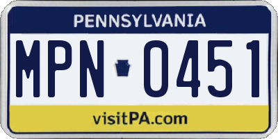 PA license plate MPN0451