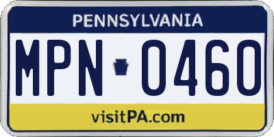 PA license plate MPN0460