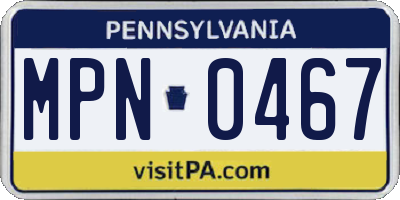 PA license plate MPN0467