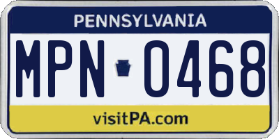 PA license plate MPN0468