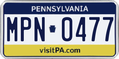 PA license plate MPN0477