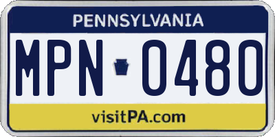 PA license plate MPN0480