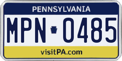PA license plate MPN0485