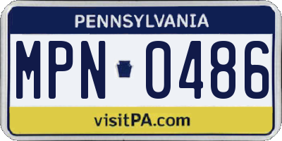PA license plate MPN0486