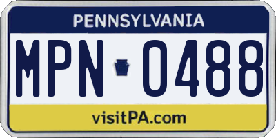 PA license plate MPN0488