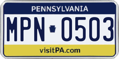 PA license plate MPN0503