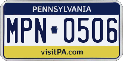PA license plate MPN0506