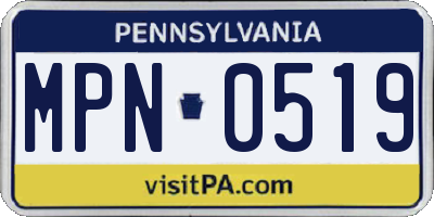 PA license plate MPN0519