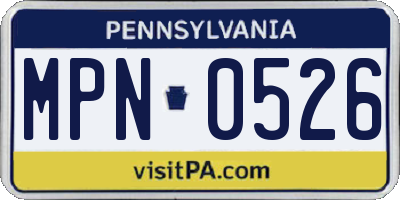 PA license plate MPN0526