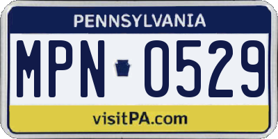 PA license plate MPN0529