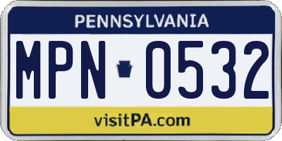 PA license plate MPN0532