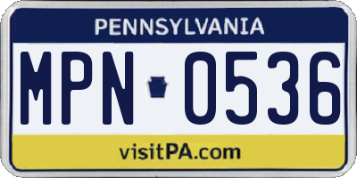 PA license plate MPN0536