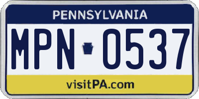 PA license plate MPN0537