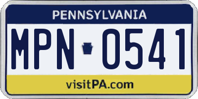 PA license plate MPN0541