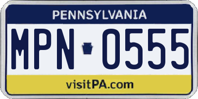 PA license plate MPN0555