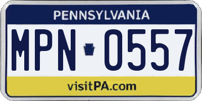 PA license plate MPN0557