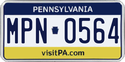 PA license plate MPN0564