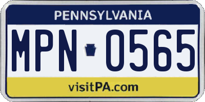 PA license plate MPN0565