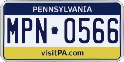 PA license plate MPN0566