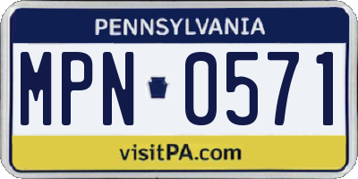 PA license plate MPN0571