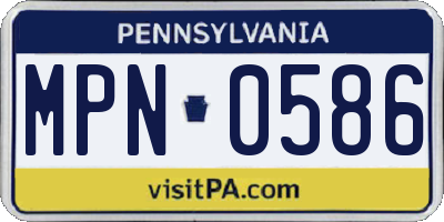 PA license plate MPN0586