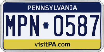 PA license plate MPN0587
