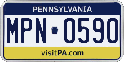 PA license plate MPN0590