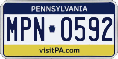 PA license plate MPN0592