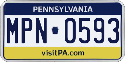 PA license plate MPN0593