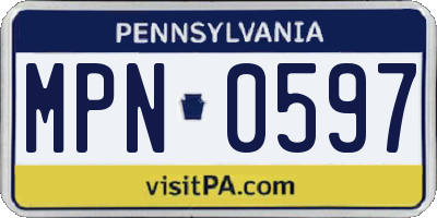 PA license plate MPN0597