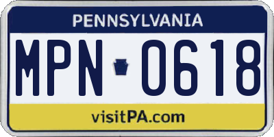 PA license plate MPN0618