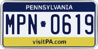 PA license plate MPN0619