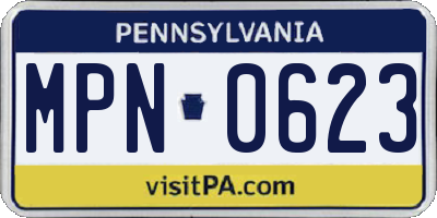 PA license plate MPN0623
