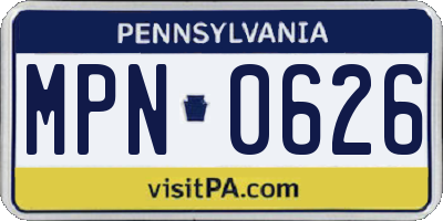 PA license plate MPN0626