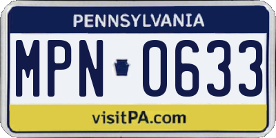 PA license plate MPN0633