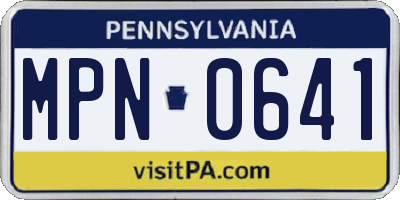 PA license plate MPN0641