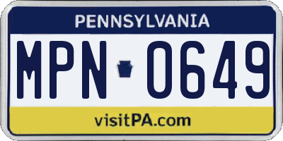 PA license plate MPN0649