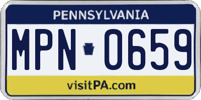 PA license plate MPN0659