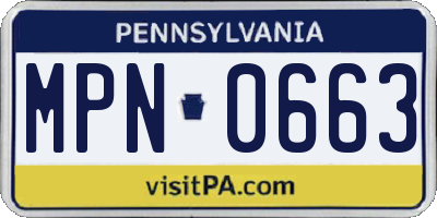 PA license plate MPN0663