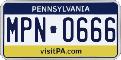 PA license plate MPN0666