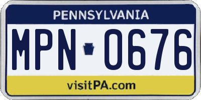 PA license plate MPN0676