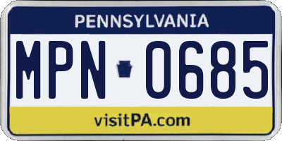 PA license plate MPN0685