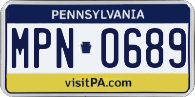PA license plate MPN0689