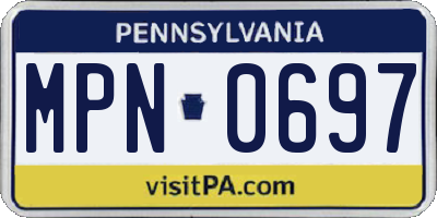 PA license plate MPN0697