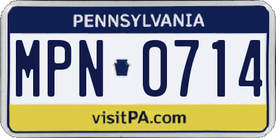 PA license plate MPN0714